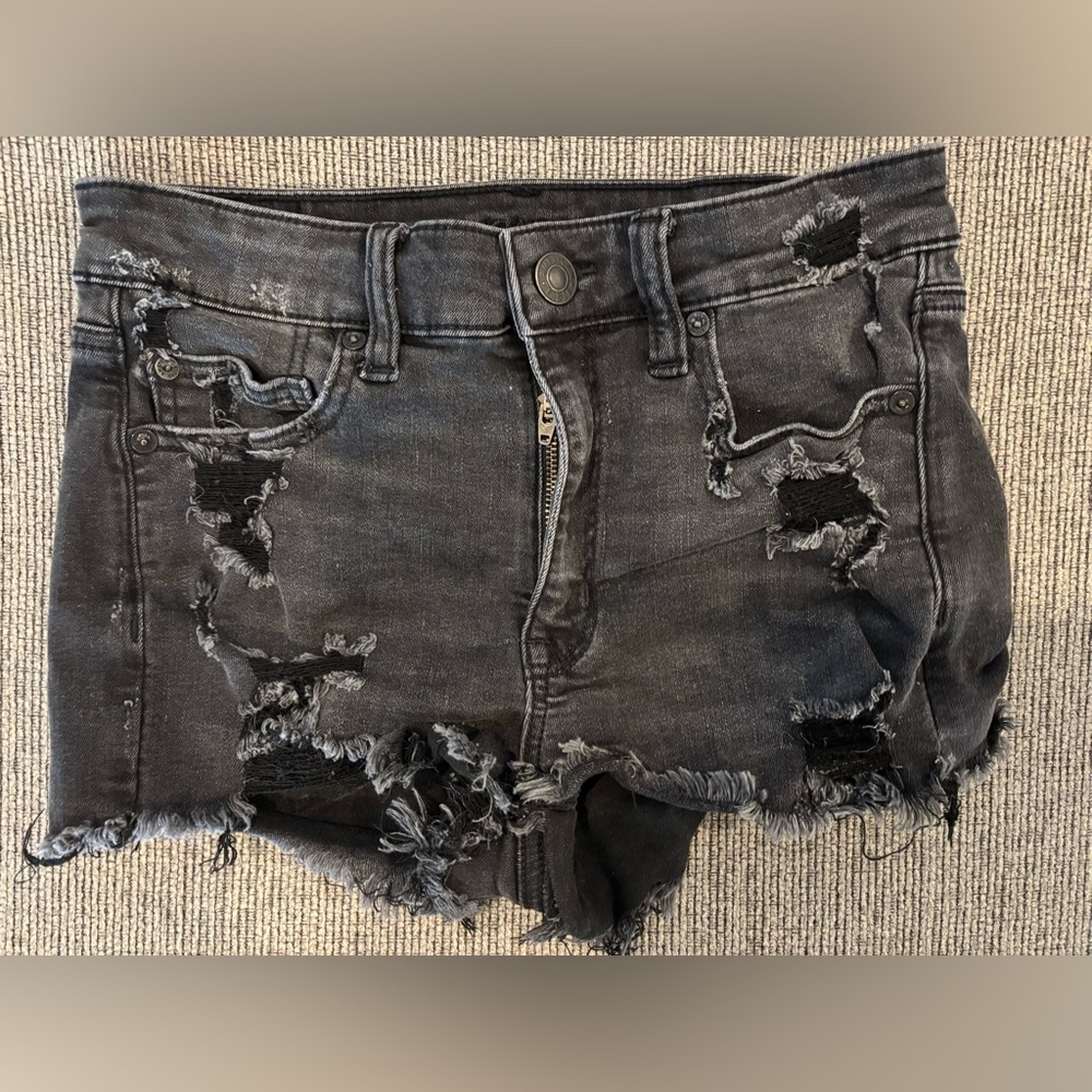 Black jean shorts
